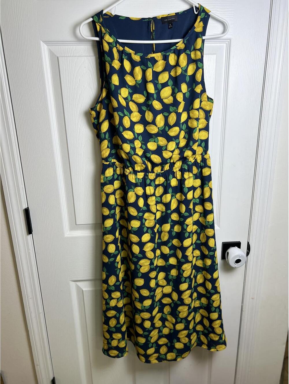 The Limited Lemon Print Sleeveless Dress Medium